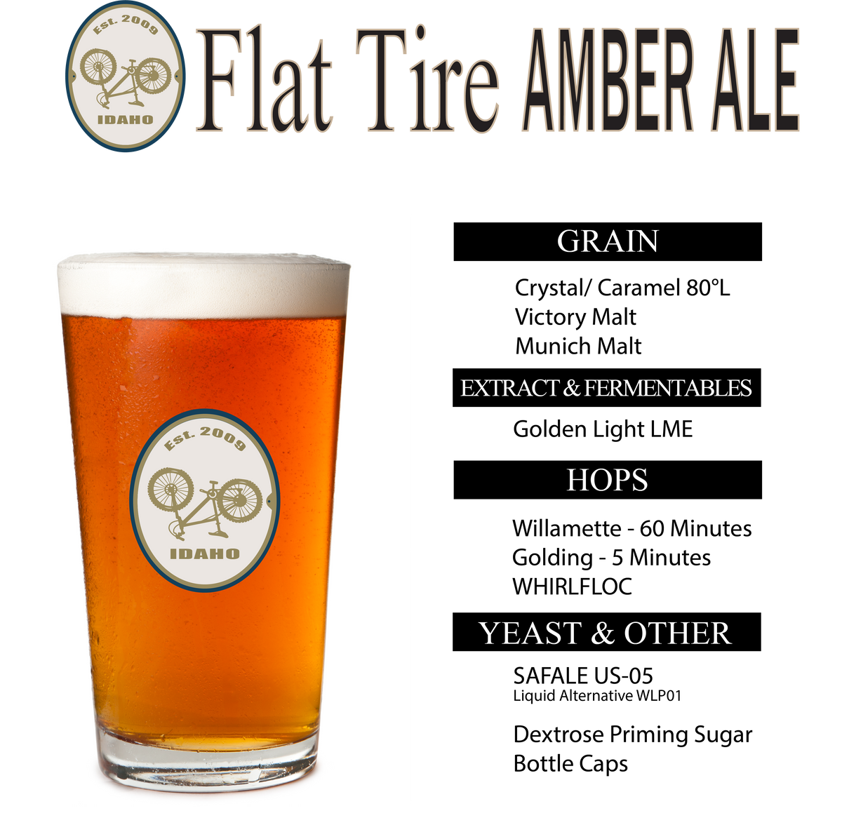 Flat Tire Amber Ale Recipe Kit – Home Brew Stuff