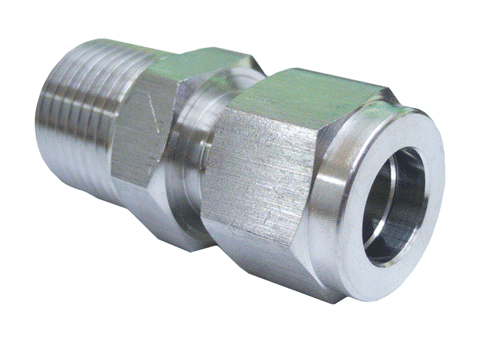 1/2" Compression x 1/2" National Pipe Thread Tapered (NPT) Stainless Steel