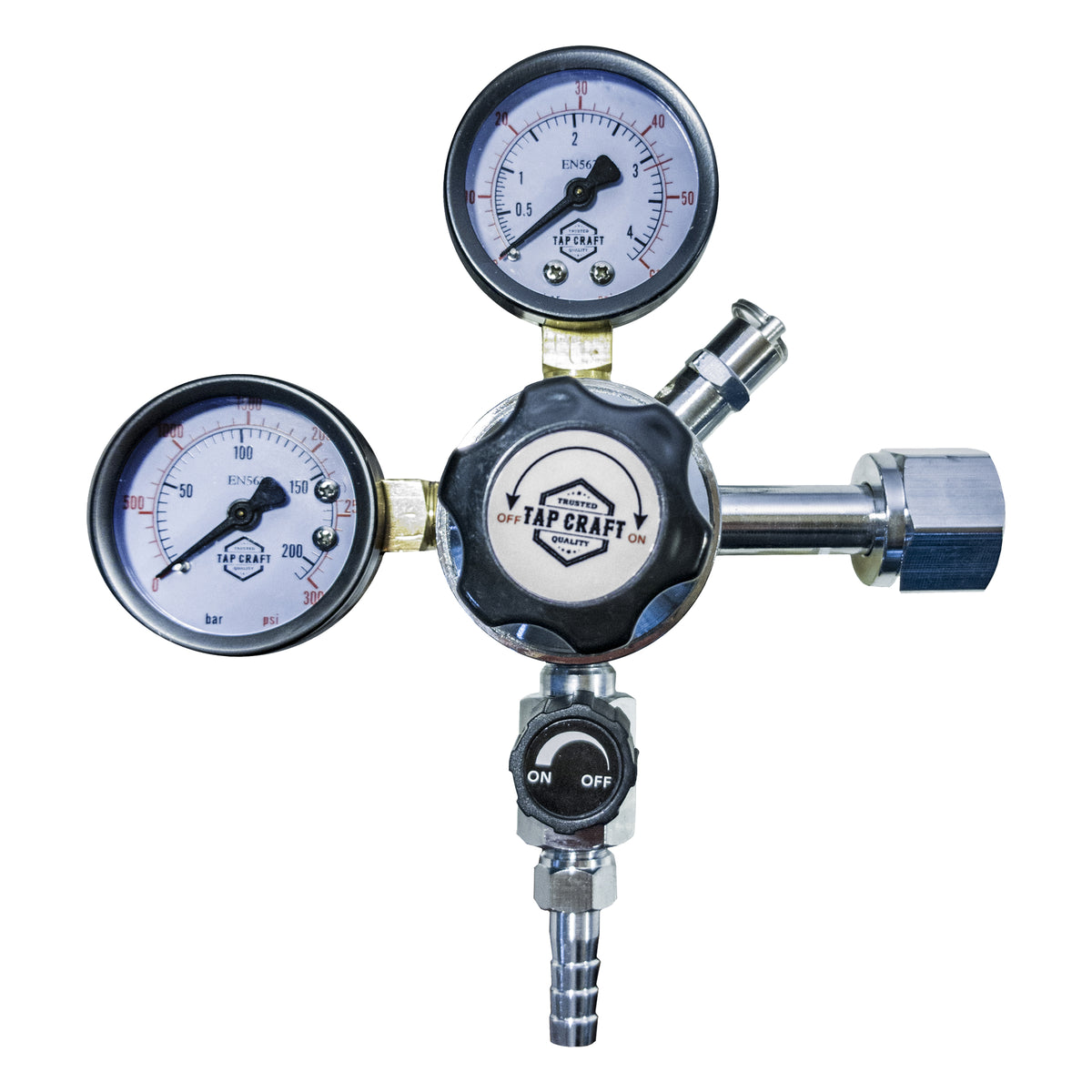 TapCraft Dual Gauge Co2 Regulator w/ Valve & Barb – Home Brew Stuff
