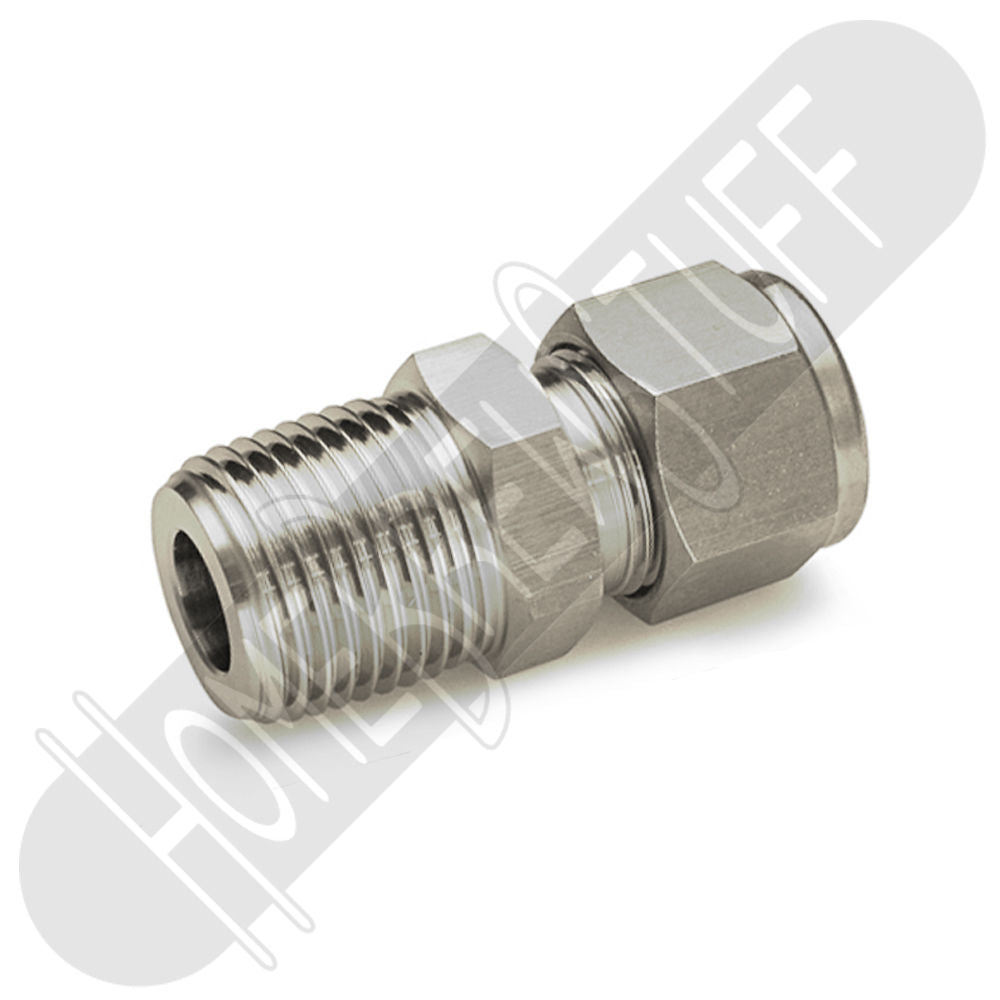 Tube Fitting 1/8 NPT-M to 3/16 Compression, Stainless Steel - MHOxygen