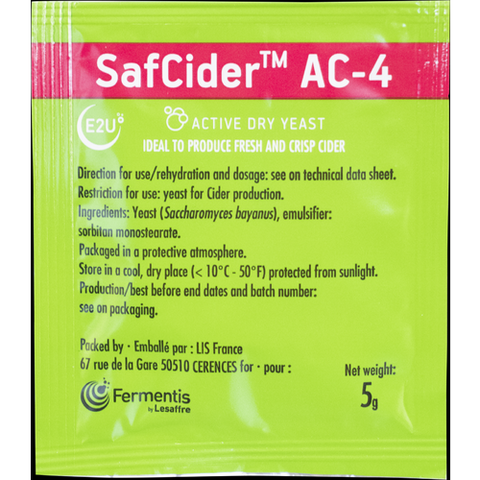 Fermentis | SafCider™ AC-4 | Dry Cider Yeast