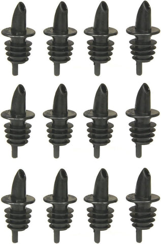 Free Flow Pourers, 2.5 x 1.25 Inch, 12 Count, Black