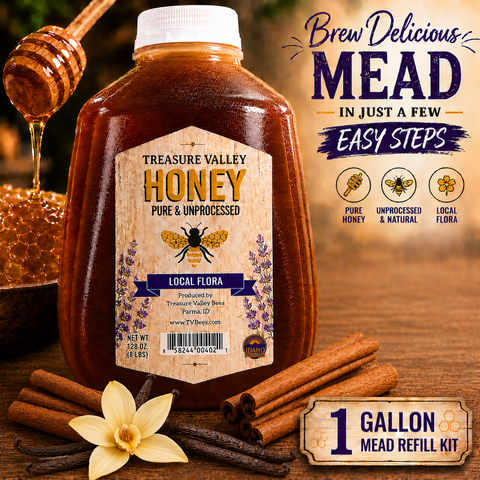Cinnamon and Vanilla Mead Making Refill Kit 3 Lbs Honey Homebrew Recipe