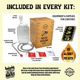 Mead Making Kit with a Wide Mouth Jug - 2 Batch Kit - Reusable Fermentation Kit