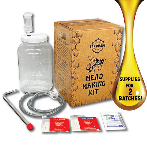 Mead Making Kit with a Wide Mouth Jug - 2 Batch Kit - Reusable Fermentation Kit