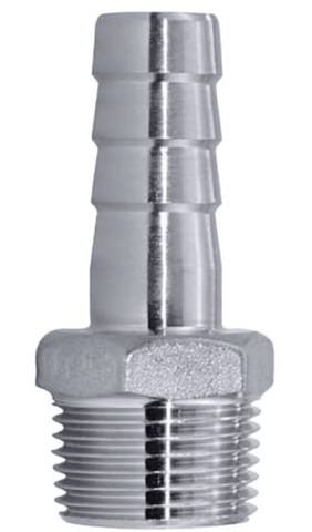 SS 3/8" Barb X 1/2" MPT Adapter