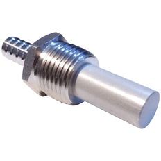 1/2" NPT x 3/8" Barb Inline Diffusion Stone - 0.5 Micron [Stainless Steel]