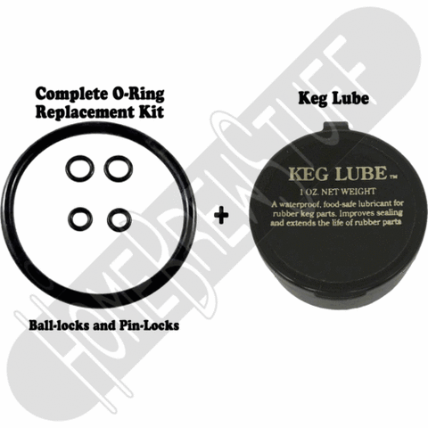 Keg Lube - Waterproof and Food-Safe Lubricant with 5 Piece O-Ring Sets