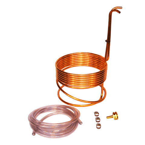 25' Copper Immersion Wort Chiller with hoses