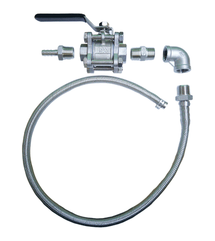 30" Hop Strainer with Weldless Bulkhead and 3pc Sanitary Ball Valve