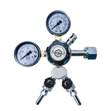 Dual Gauge Co2 Regulator w/ Y Splitter- Heavy Duty Pro Series